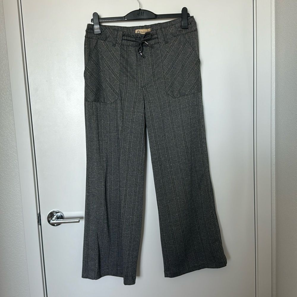 DEMOCRACY Women’s Drawstring Striped High Rise Wide Leg Pants Size L